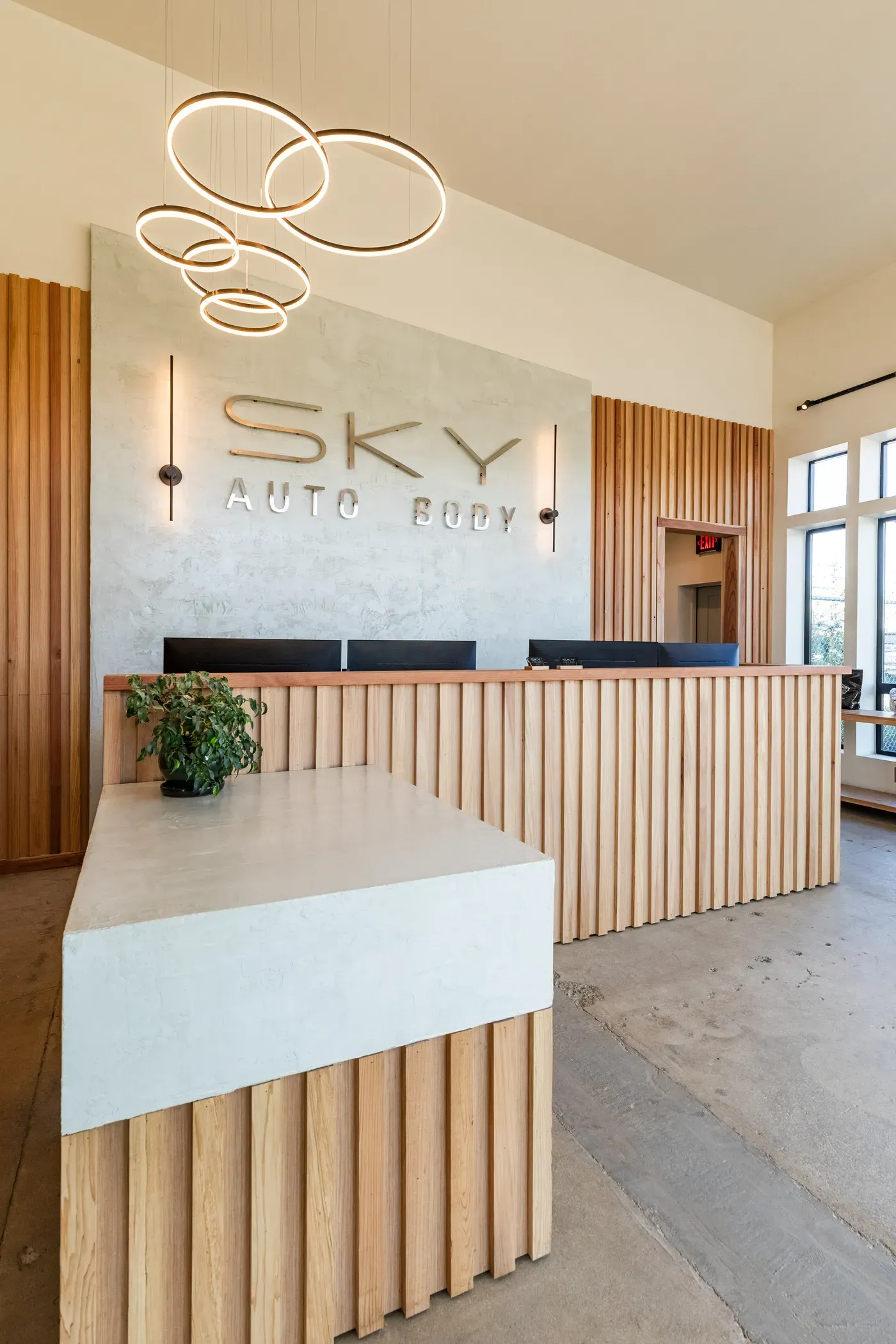 The front desk at Sky Auto Body in Medford, Oregon